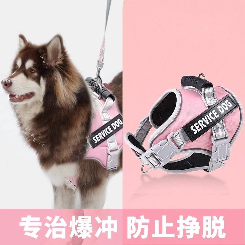 阿拉斯加雪橇犬狗狗专用牵引绳胸背带幼犬绳子背心式防爆冲大型犬