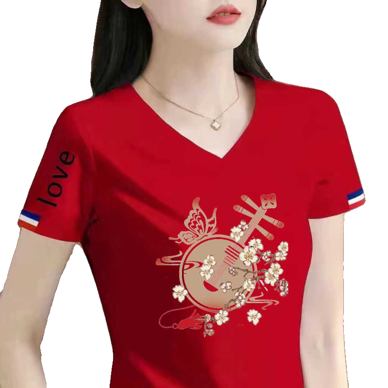 清仓捡漏大牌国风妈妈中老年短袖t恤新中式女士体恤时尚洋气上衣
