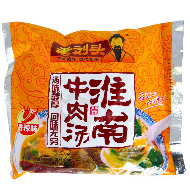 老刘头淮南牛肉粉丝汤袋装方便速食100g香辣原味泡面学生夜宵即食