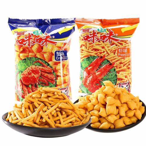 正宗爱尚咪咪虾条蟹味粒90克休闲8090怀旧零食好想零食很同款