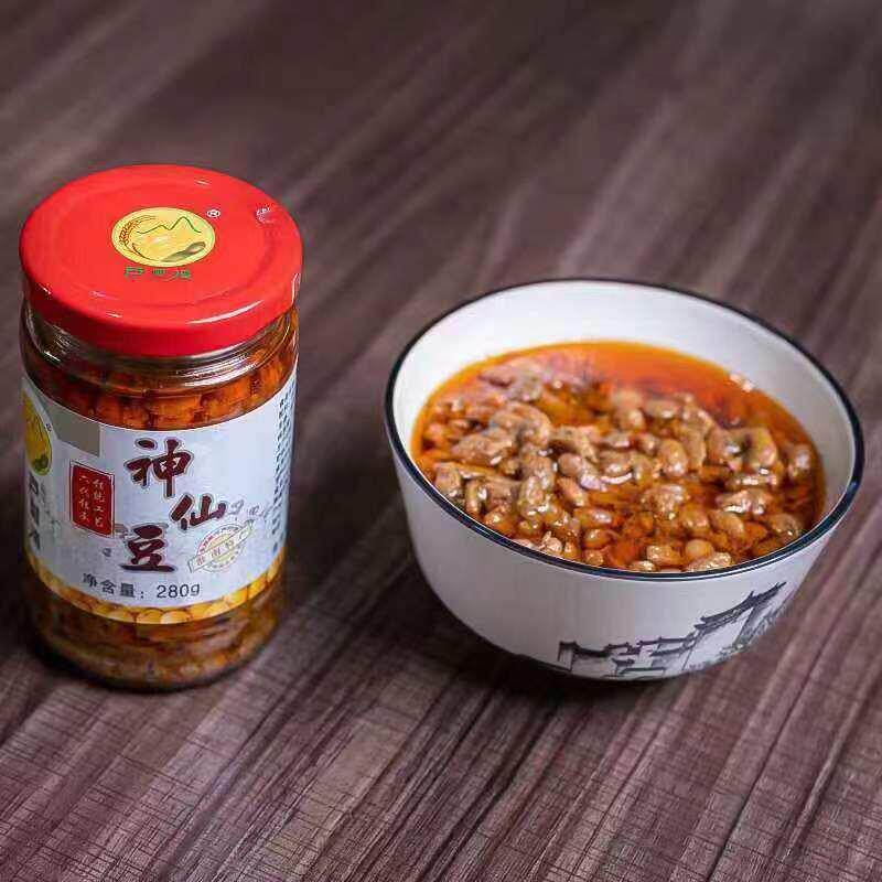 芦村湾神仙豆臭豆子老家酱豆子安徽淮南特产辣拌饭拌面下饭菜