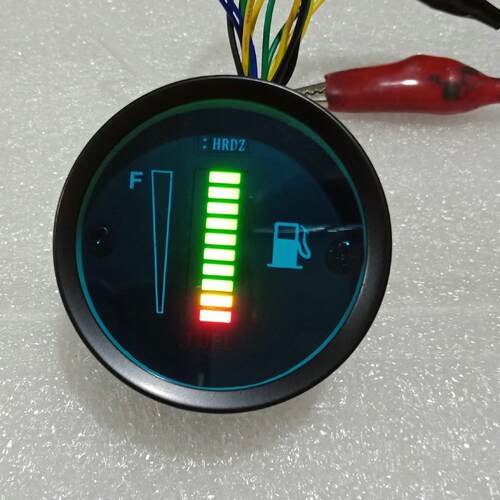 汽车、摩托车改装仪表，铁壳LED显示直条油量表，12V绿色显示油表