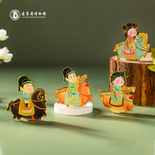 辽宁省博物馆送朋友文创意礼物虢国夫人游春图个性创意金属冰箱贴