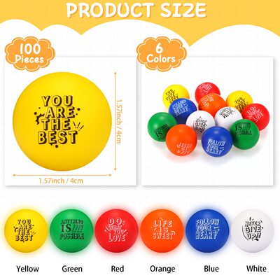 Leyndo Colorful Stress Relief Squeeze Ball 励志成人解压玩具