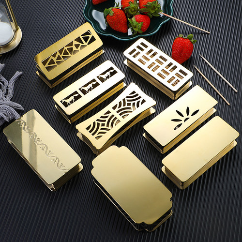 加厚金色不锈钢牙签盒酒店专用餐厅酒店清吧牙签盅罐商用定制logo