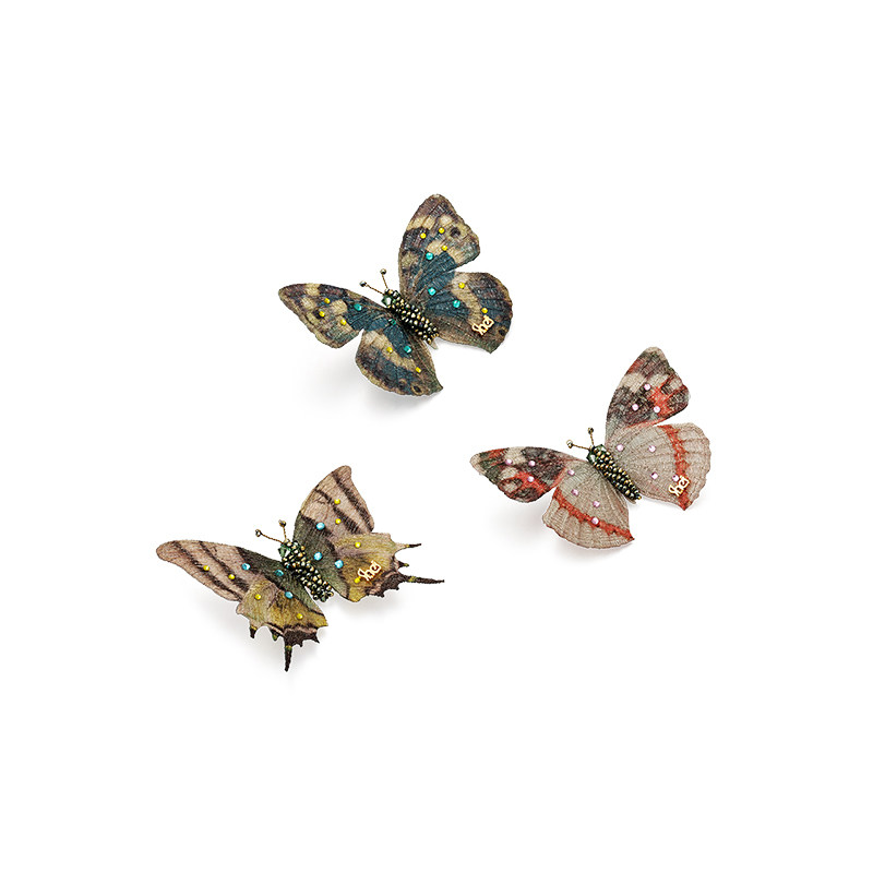 shes茜子斑斓蝶梦原创刺绣蝴蝶轻奢胸针高档女胸花别针高端配饰品