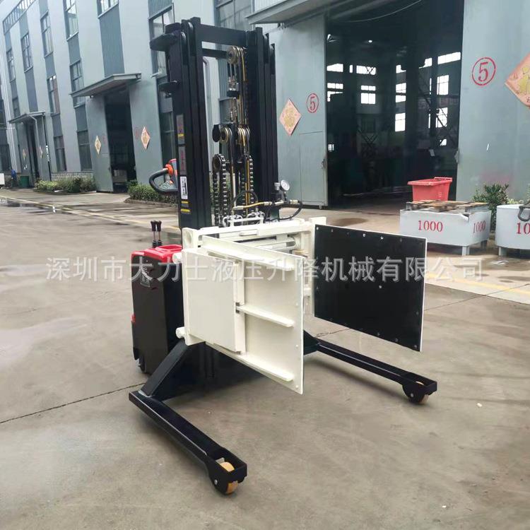 站驾式全电动抱夹堆高车电动纸卷抱夹车油桶搬运液压叉车