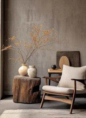 Hinice 侘寂风实木角几边几树形木桩墩子底座摆件造景茶室置物架