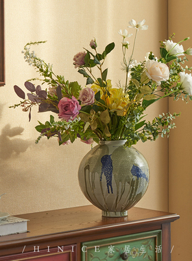 Hinice 手作陶瓷法式现代风简约个性办公家居插花器花瓶摆件
