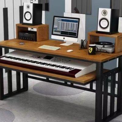 电子琴桌简约现代电钢琴桌音乐录音棚工作台合成器桌子编曲电脑桌