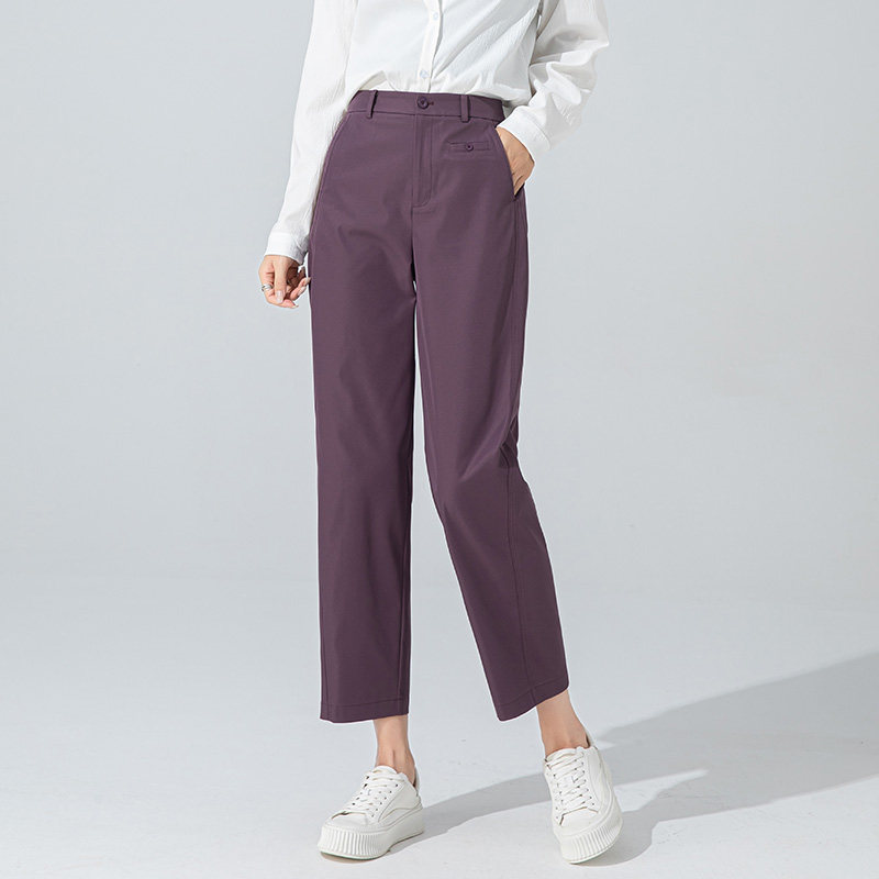 韩氏伊人直筒裤女2025年秋季新款梨形身材高腰小个子九分烟管裤子