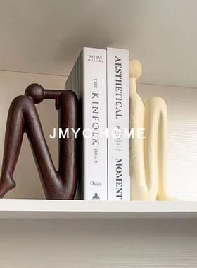 现代简约创意卡通火柴人书档书靠摆件售楼处客厅书房家居软装饰品