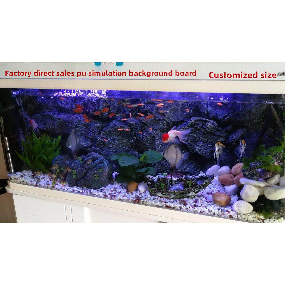 PU背景板鱼缸背景板3D立体彷岩石水族箱造景龟缸家居装饰墙可订做