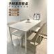轻奢德利丰岩板餐桌椅网红现代简约白色铝合金家用小户型长方形桌