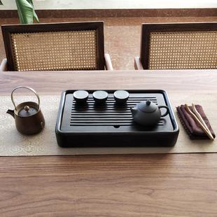 小茶盘2024新款家用一二人办公室茶台茶具套装喝茶实木沥水茶托盘