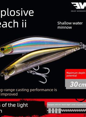 母羊梅霞热滩第二代诱饵72/90F 8/12g浮光海滩米诺远程鲈鱼诱饵