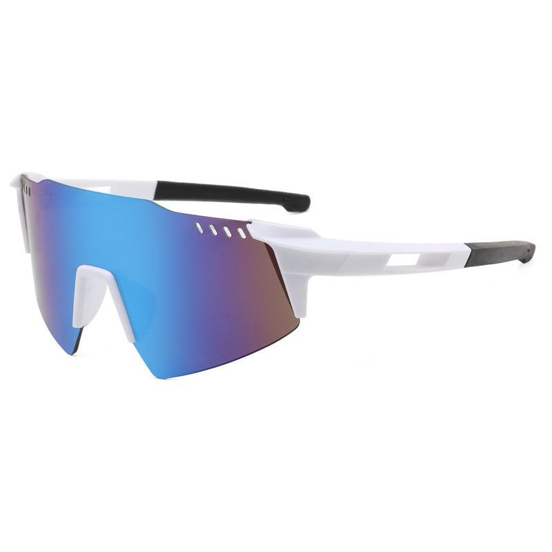 跨境新款骑行眼镜超轻欧美户外运动墨镜无框男女士跑步炫彩太阳镜