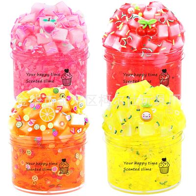 希音temu跨境AMZ史莱姆胶slimekit椰果泥软陶水晶泥玩具100ml套装