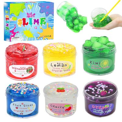 AMZ水果牛头胶史莱姆slime kit椰果泥彩泥套装解压玩具60ml套装