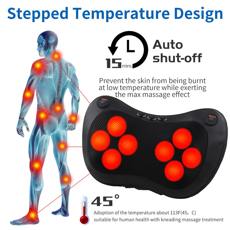 Head Massage Pillow Electric Shoulder Back Heating Massager