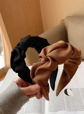 New Solid Color Folds Pattern Bezel Headband Hair Band For W