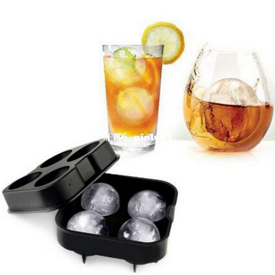 NEW 4 City Round Shape 3D Ice Cube Mold Maker Bar Party Si