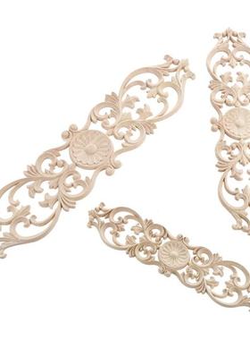 Wood Oak Flower Onlay Decal Corner Applique for Home Furnitu