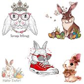 Bunny Iron Deal Big Transfer Rabbit Heat Easter Patches