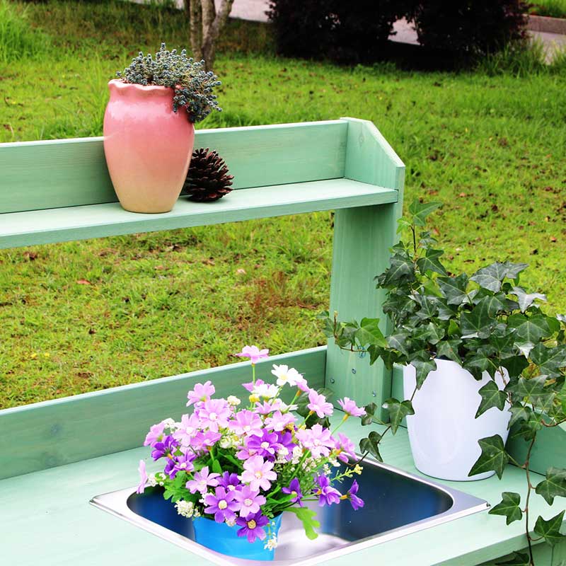 户外园艺操作台长方形收纳架田园装饰阳台花架隔断置物架种花工具