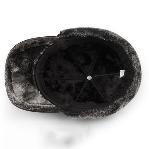 好货High Quality Genuine Leather Hats Winter First Layer Cow