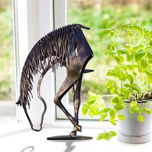 Metal Animal Modern Statue Figurine Kissing Horse Sculpture