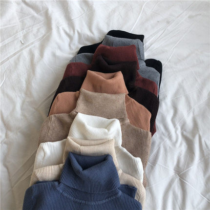 Women Turtleneck Sweaters Autumn Winter Korean Slim Pullover