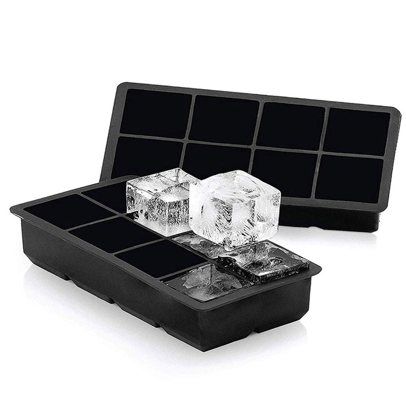 Black 8 and 4 Big Ice Tray Mold Giant Jumbo Large DIY Ice Ma