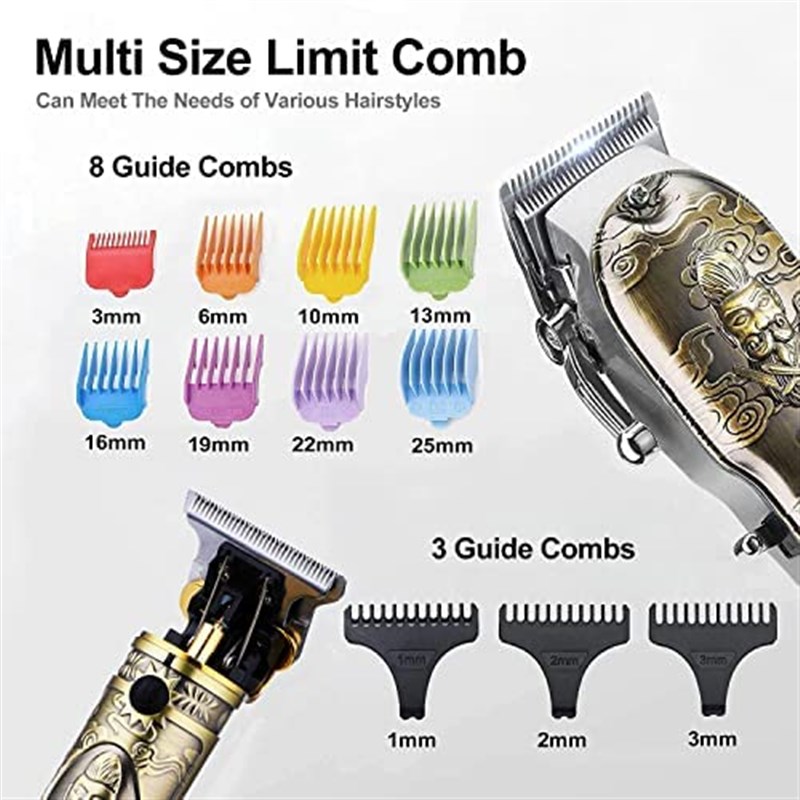 Soonsell Hair Clippers for Men T-Blade Trimmer Set Man Profe