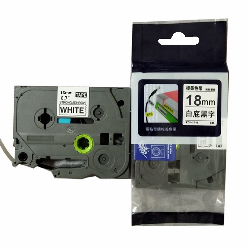 适用兄弟标签机色带TZe TZo-641黄底黑字18MM不干胶标签带打印纸