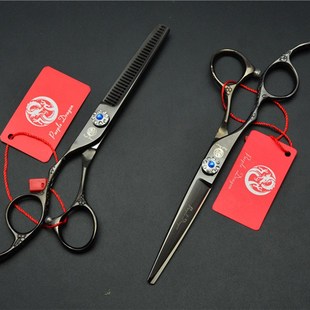 紫龙5.5/6寸梅花柄左手剪刀美发理发剪平剪牙剪左撇子刘海打薄剪