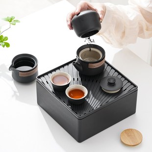 陶瓷便携式 礼品定制logo 旅行茶具套装 家用功夫茶具户外露营小套装