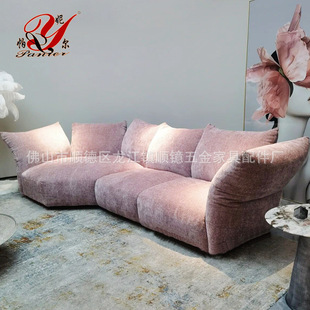 北欧布艺沙发弧形现代客厅意式轻奢异型大户型极简花瓣沙发