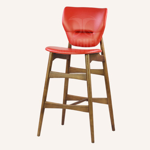 复古创意高脚凳现代简约时尚 实木吧椅欧式 酒吧椅吧 65美式 XZB407