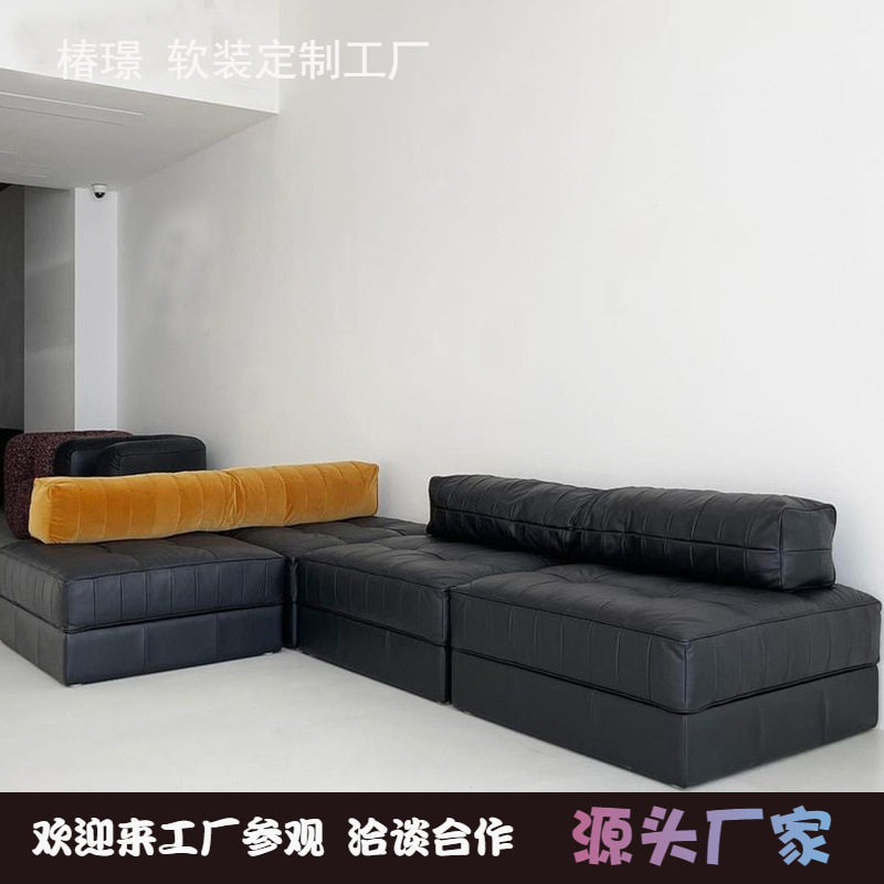 意式极简折叠榻榻米豆腐块沙发