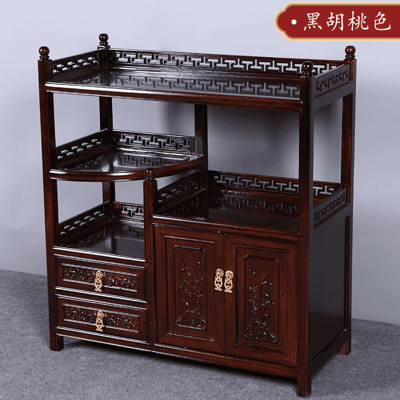 新中式实木榆木餐边茶柜
