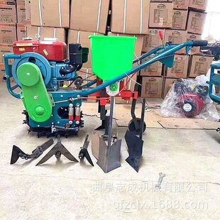 小型手扶式播种机农用170柴油独轮微耕机玉米大豆种植施肥机志成