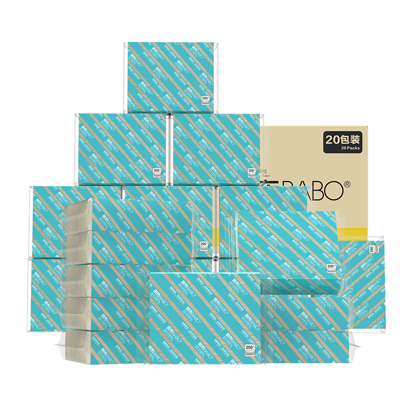 原生竹浆2层抹干手纸5包箱装