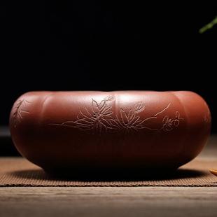 器皿 宜兴原矿紫砂茶洗家用大号水盂水洗功夫茶道茶具配件洗茶杯