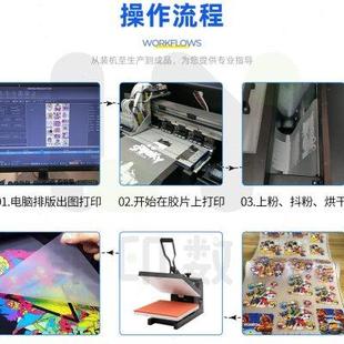 柯式 dtf小型数码 a3白墨烫画打印机双喷头热转印T恤图案印花抖粉u.