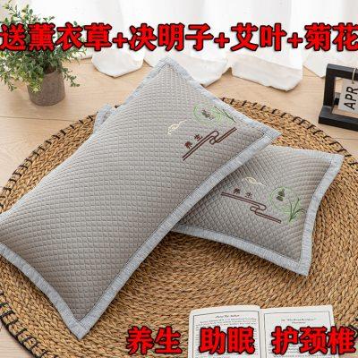 决明子薰衣草菊花夏季凉感八角花宽边卡通茶叶枕保健养生荞麦枕头