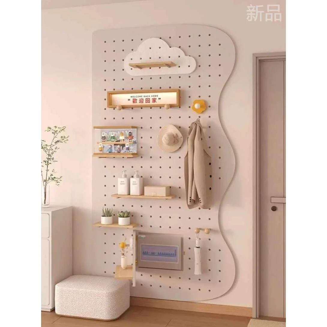 实木洞洞板定制玄入户关墙上置物架隔板挂板收纳架墙面墙壁展新品