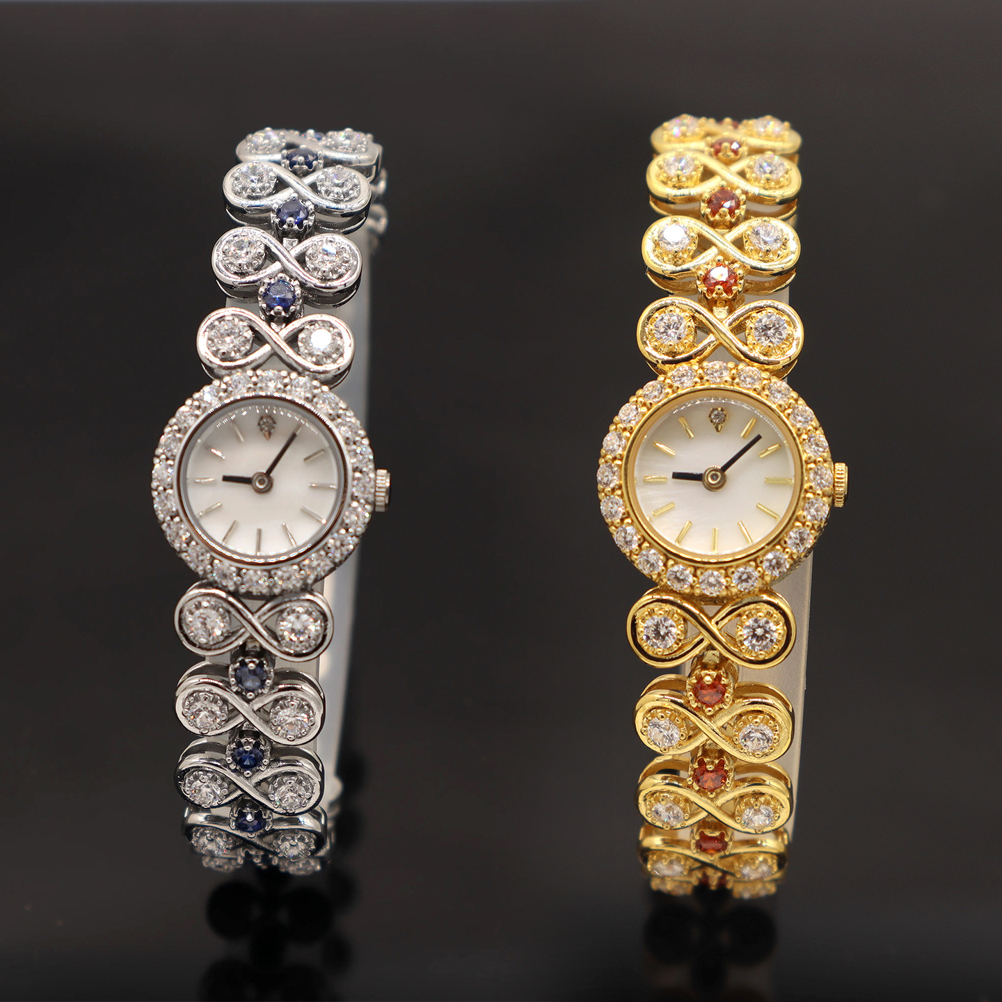 珠宝古董手表奢华镶钻水钻Vintage小金表中古小表盘石英女表