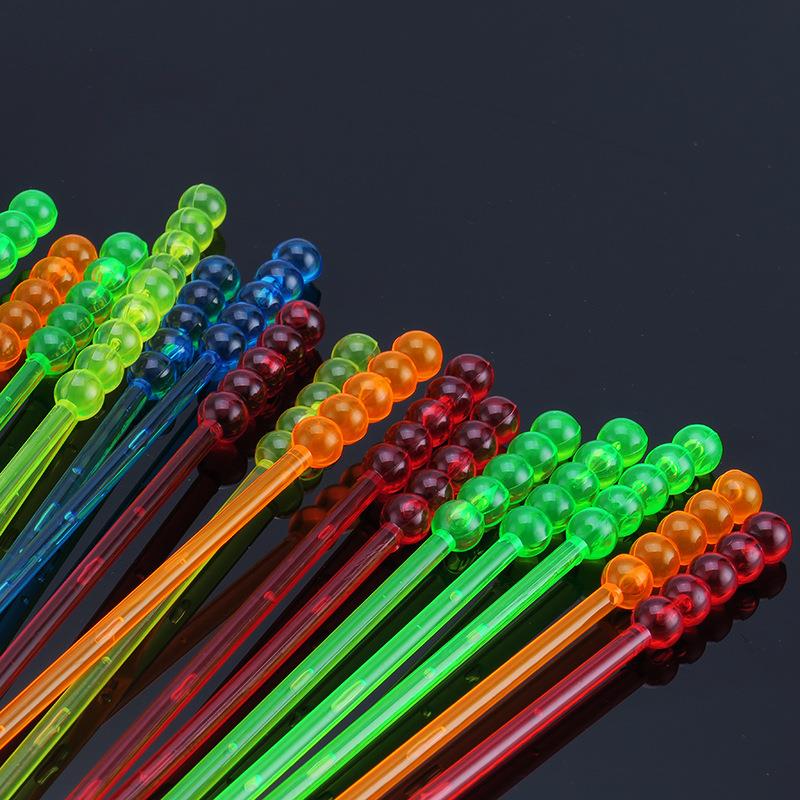 亚克力彩色半透明球形星形调酒棒创意长柄咖啡鸡尾酒棒果汁搅拌棒