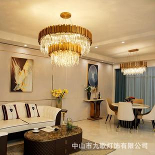 后现代大气客厅餐厅卧室吸顶灯设计师网红金色轻奢水晶吊灯